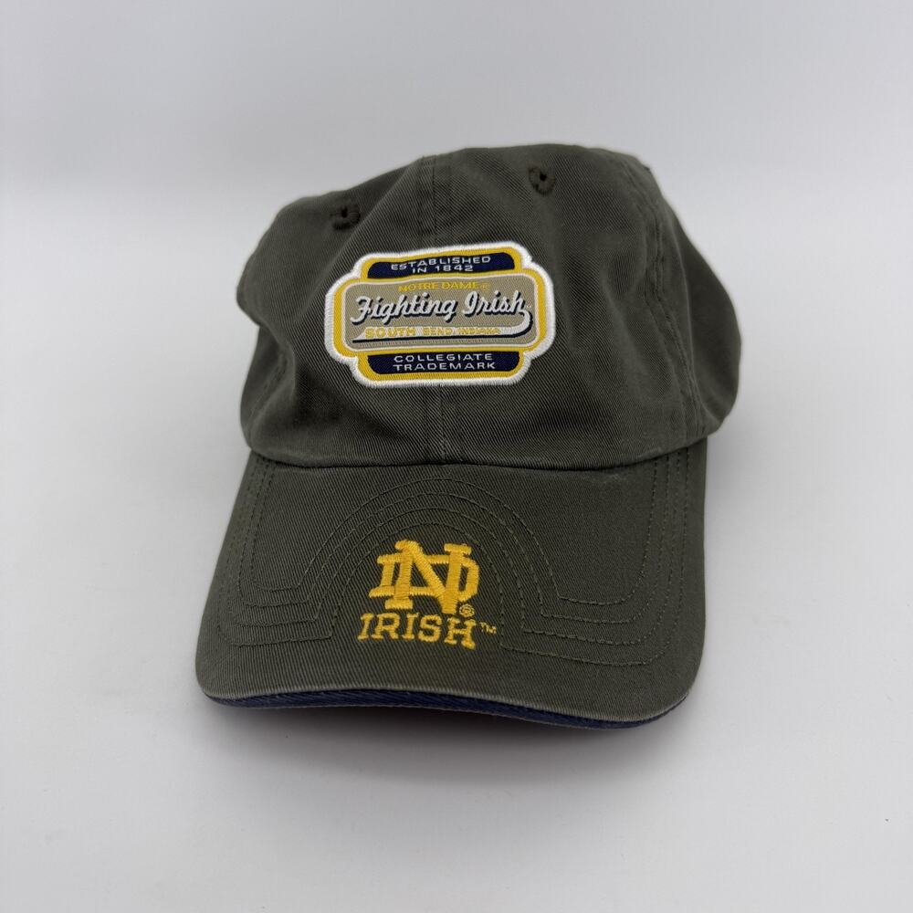 Notre Dame Fighting Irish Cap Strap Back Mens One Size Green NCAA Football